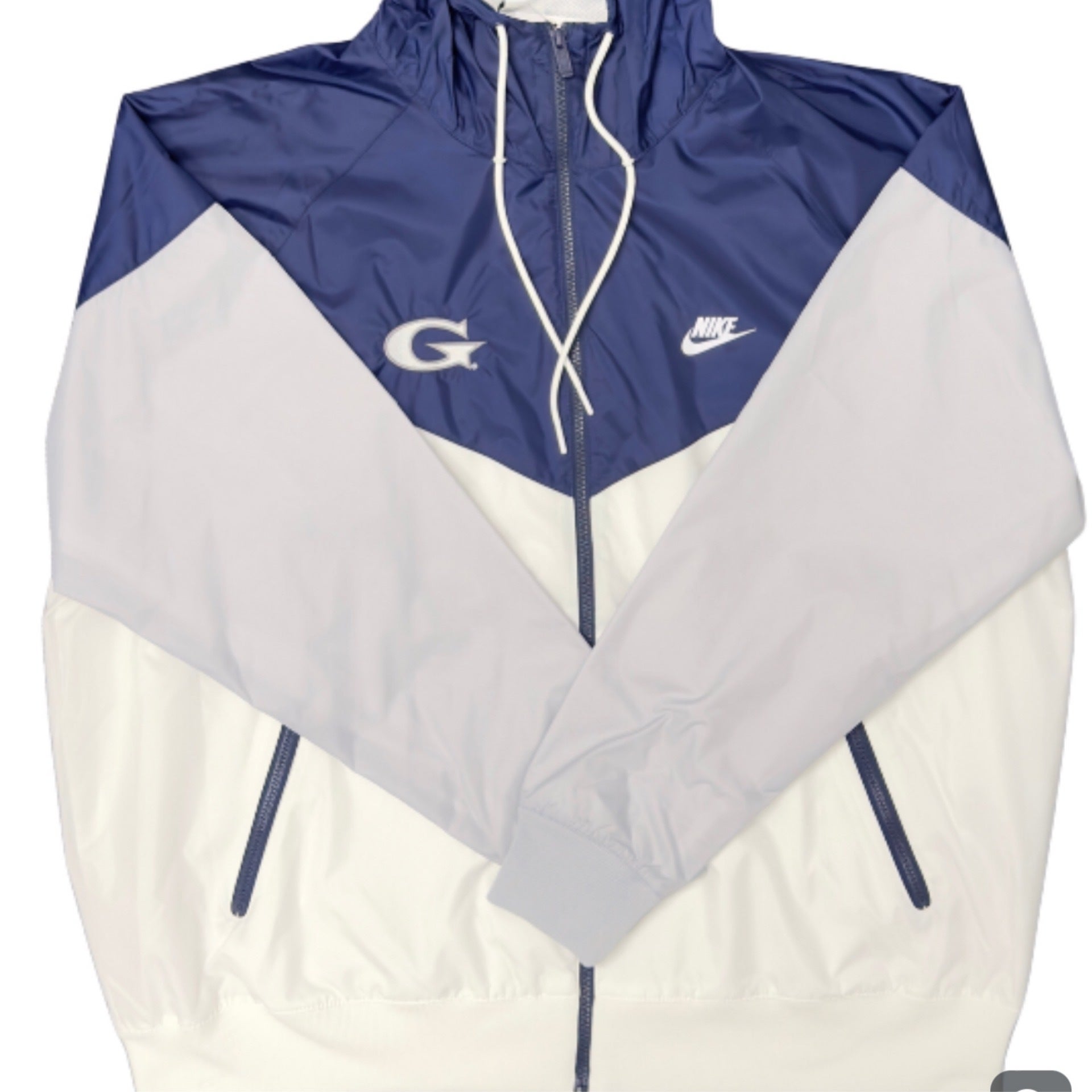 Navy blue and white nike jacket sales